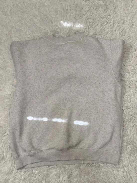 White Fox Boutique Light Grey Crewneck with Navy Logo - Picture 4 of 4